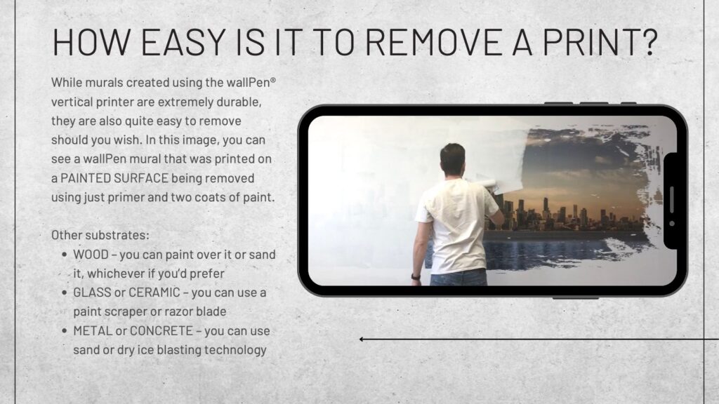 Easy Removal and Easy Clean Wall Printing